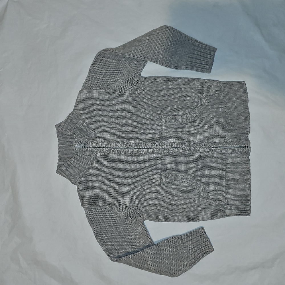 Old Navy Kids 2T Long Sleeves Zippered Uniform Sweater Heather Gray Used